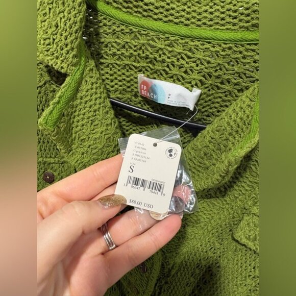 Free People Beach Crochet Ryan Romper Green - Picture 4 of 8